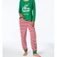 thumbnail image 2 of Disfraces de Año Nuevo 2024 Conjuntos familiares a juego Conjunto de pijamas navideños Traje de casa a rayas con letras Look de ropa de dormir informal suave, 2 of 5