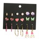 thumbnail image 1 of 9 Pares De Aretes Pendientes De De Mariposa Para Mujer Pendientes Colgantes De Moda Para Mujer Hugo Pendientes de perno de cristal para mujer, 1 of 9