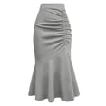 thumbnail image 2 of Bovxnpu Women Skirt Womens Bodycon Skirt Flared Midi Skirt High Waisted Work Office Winter Maxi Long Skirt Beach Vacation Summer Outfits, 2 of 6
