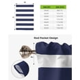 thumbnail image 5 of Navy Blue White Stripes Window Curtain Tie Up Curtains for Kitchen Living Room Adjustable Rod Pocket Drapes, 5 of 5