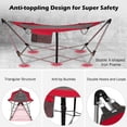 thumbnail image 6 of Kadyn Portable Hammock with Stand, Outdoor Double 2 Person Heavy Duty Hamacas con, Portable Folding Hammock with Hammock Stand-Red, 6 of 8
