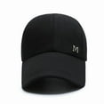 thumbnail image 6 of Adjustable Men's Sports Cap Stylish Golf Cap M Letters Long Brim Snapback Hat Leisure Casual Breathable Sunscreen Peaked Cap Letter Baseball Cap Dad Hat Polo Cap Adjustable Unisex Cotton One Size, 6 of 7