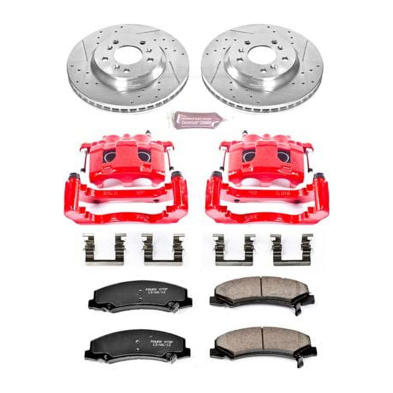 PowerStop Front Z23 Evolution Sport Brake Pad and Rotor Kit with Red Powder Coated Calipers Fits: BUICK CHEVROLET Select Models KC1437