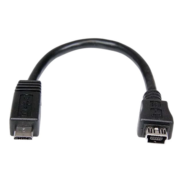 StarTech.com 6in Micro USB to Mini USB Adapter Cable M/F - Micro USB male to Mini USB female - Micro USB to Mini USB Adapter (UUSBMUSBMF6) - USB adapter - mini-USB Type B (F) to Micro-USB Type B (M) - USB 2.0 - 6 in - black - for P/N: USB2PCARBK, USB2PCARBKS, USBEXTAA10BK, USBEXTAA6BK, USBLT2PCARW, USBUB2PCARB