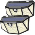 thumbnail image 3 of 2pcs Solar Light Outdoor with 310LEDs Motion Sensor Wall 3 Lighting Modes Solar Fence Light IP65 Waterproof Solar Security Lamp with White Light for Patio Yard Garden Pathway, 3 of 11