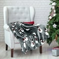 thumbnail image 5 of Neoyler Throw Blanket for Couch Fleece Throw Blanket with Reindeer Snowflake Print Cozy Soft Winter Warm Flannel Sofa Cover for Vacation Home Decor 27.5x39.4in Black, 5 of 7