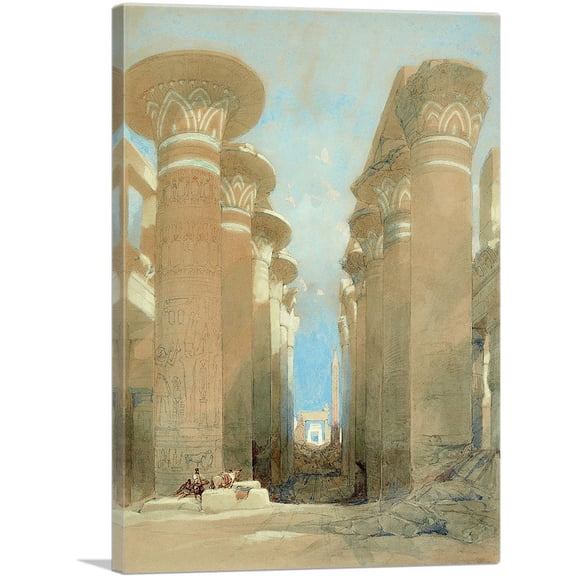 ARTCANVAS The Great Hall At Karnak Thebes Egypt 1838 Canvas Art Print by David Roberts - Size: 12" x 8" (0.75" Deep)