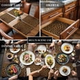 thumbnail image 3 of Brown Leopard Print Placemats for Dinning Table Set of 6, Classic Abstract Animal Patterned Burlap Kitchen Place Mats Waterproof Cloth Table Mats, Indoor Outdoor Placemats Easy Clean Dinner Decor, 3 of 8