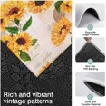 thumbnail image 3 of Leaf Newspaper Text Sunflower Pattern Kitchen Rugs Sets Of 3,Kitchen Runner Rugs Non Skid Washable,Decorative Kitchen Floor Mats for Kitchen,Sink,Laundry,17"x30"+ 17"x47" + 17"x59", 3 of 6