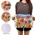 thumbnail image 3 of Yayeee 2 Pack Canvas Storage Basket with Handles for Shelves Fabric Bins Closet Organizer, Hand Drawn Floral, 3 of 8