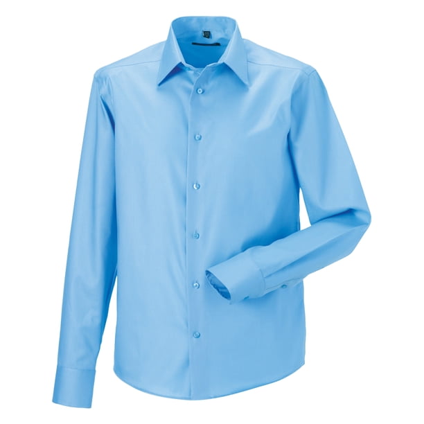 Russell Collection - Camisa de manga larga entallada Diseño Tailored Ultimate Modelo Non-Iron Hombre caballero - Trabajo/Boda/Fiesta (Azul cielo) Russell UTBC1038_brightsky