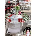 thumbnail image 4 of Outdoor Tablecloth with Umbrella Hole and Zipper, Black Christmas Round Table Cloth 54 Inch Waterproof Tablecloth, Snowman Snowflake Xmas Tree Gifts Picnic Table Cover for Patio Camping, 4 of 7