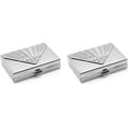 thumbnail image 2 of Set of 2 Rectangular-Shaped Pocket Purse Pill Box & Organizer With Dual Compartments (Silver Diamond Gem), 2 of 4