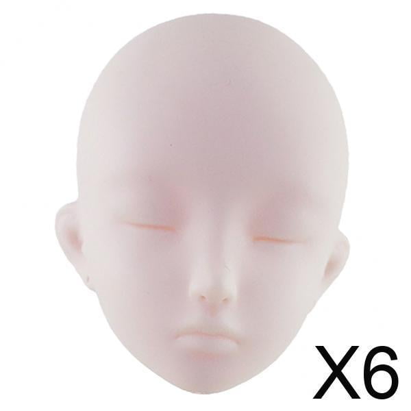 6 Piezas De Cabeza De Muñeca De Cuerpo 1/3 Sin Pintar De Vinilo DIY Para Cuerpo De Muñeca De 60cm Estilo 1
