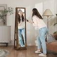 thumbnail image 2 of HOMCOM Armoire à Bijoux Pivotante à 360° avec Petit Miroir Intégré, 2 of 10
