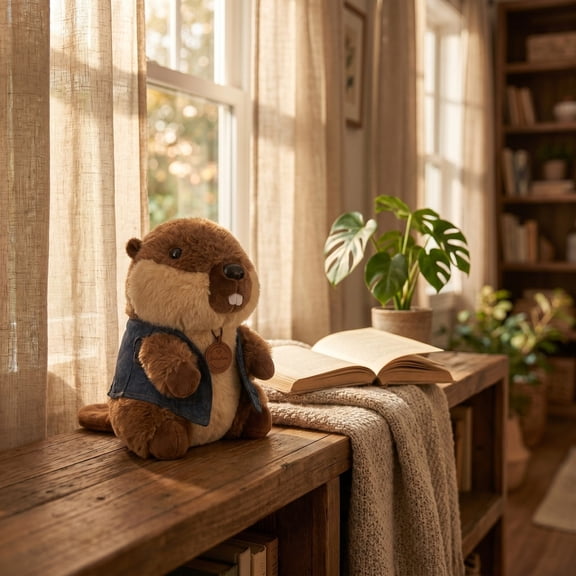 JZCHUNTOY Marmot Plush Toy with Vest 1 Piece, Soft Fluffy Stuffed Animal Doll, Cute Realistic Huggable Plush Doll, Perfect for Home Decor, Gift Giving, Bedroom Decoration and Sofa Ornament