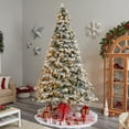 thumbnail image 6 of Nearly Natural Warm White Prelit LED Green Flocked Mixed Pine Artificial Christmas Tree, 10', 6 of 11