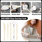 Air Dry Clay Glaze, 2 x 3.4 fl oz, 29 Piece Clay Tools Kit, Gloss & Matte Varnish, Tools for Sculpting, Molding & Carving Crafts