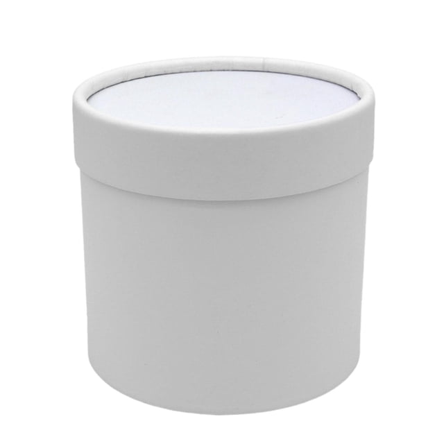Mini caja de flores pequeña, caja de flores cilíndrica, caja de regalo multifuncional con tapa para arreglos de regalo de flores para el Día Blanco