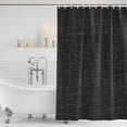thumbnail image 3 of Black Burlap Texture Shower Curtain, Waterproof Shower Curtains for Bathroom, Farmhouse Vintage Black Washable Fabric Bathtub Curtain Set Bath Decor with 12 Hooks 48"x72", 3 of 8
