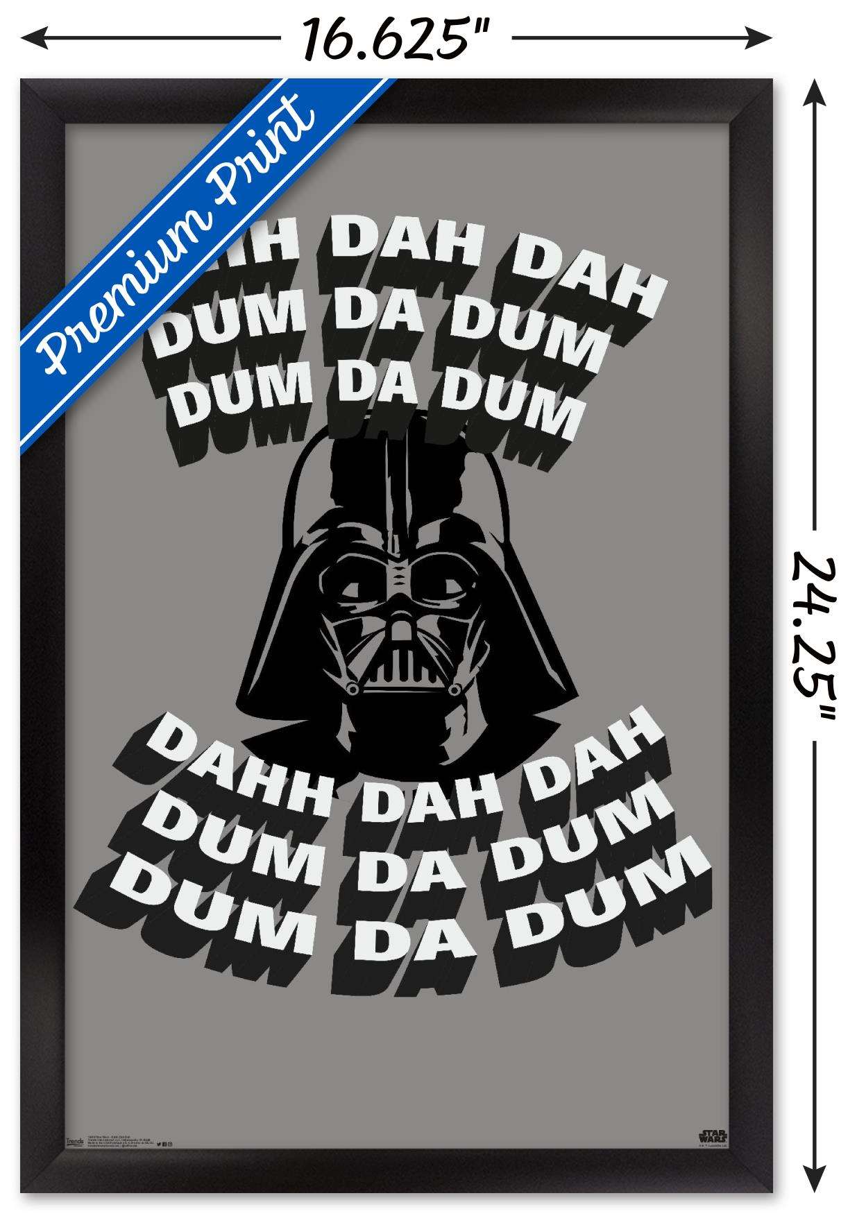 Star Wars: Saga - Dahh Dah Dah Wall Poster, 14.725" x 22.375", Framed