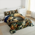 thumbnail image 3 of Manfei Cute Squirrel Bedding Comforter Set, Vintage Tropical Flower Twin Comforter Sets, Wild Animal Bedding Set, Super Cozy Room Decor Reversible 2 Pieces, 3 of 8