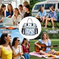 thumbnail image 7 of OBREWU Blue Pioneer Flower Women's Insulated Leakproof Large Lunch Bag, Oxford Cloth, 7 of 7