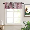 thumbnail image 2 of Pink Castle Valances for Windows Christmas Wreath with Bow Tie Xmas Gifts Rod Pocket Curtain Valance Window Treatment Short Curtains for Kitchen Living Room, 60"x18", 2 of 5