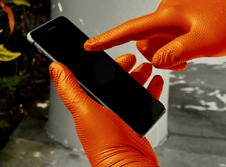 PermaSafe HD Orange Disposable Nitrile Gloves, 8+ Mil, Latex-Free, Raised Texture, Extreme-Duty Industrial, Mechanical(BOX of 100 , Large)