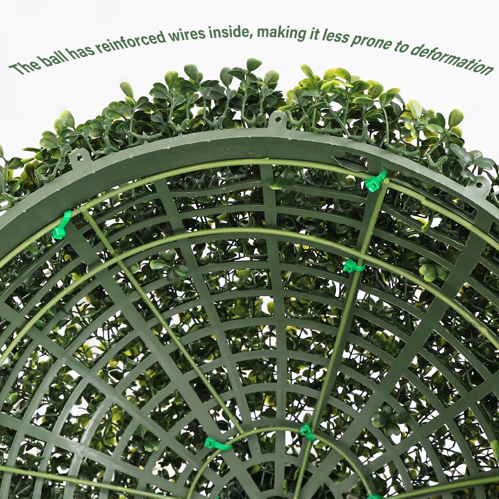 Artificial Topiary Balls, 18.5 Inch Faux Boxwood Decorative Green Spheres for Garden Front Porch Yard Patio, Green
