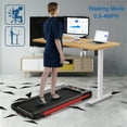 thumbnail image 2 of Aukfa 2 in 1 Under Desk Treadmill- 2.5HP Motorized Running Walking Pad for Home Office Workout- 240 lb Capacity- Red, 2 of 7