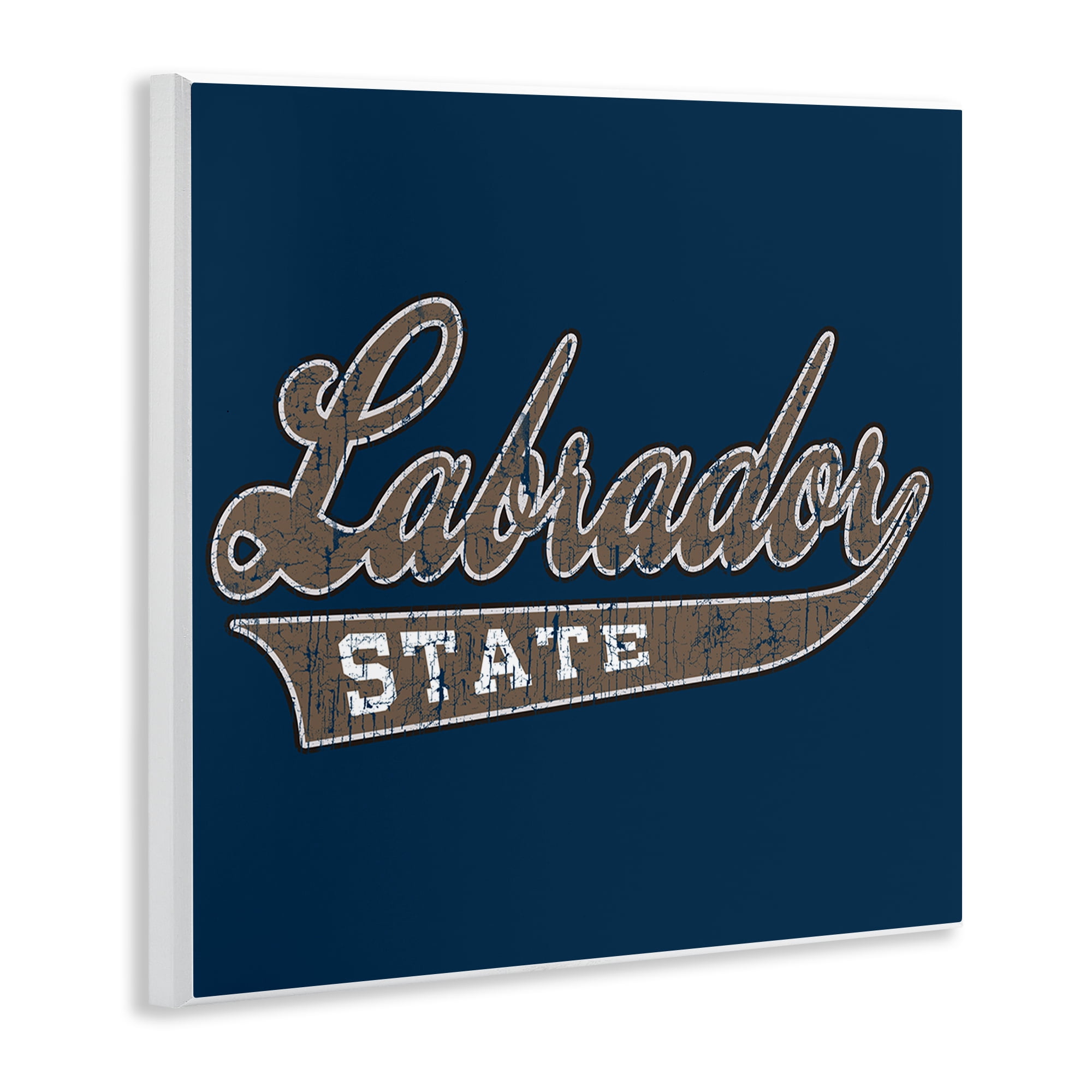 Stupell Industries Labrador State Varsity Novelty & Humor Painting Unframed Art Print Wall Art, 12 x 12