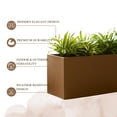 thumbnail image 4 of LeisureMod Bloom Fiberstone and MGO Clay Planter, Mid-Century Modern Rectangular Planter for Indoor and Outdoor Use (Brown, 12 Inch), 4 of 7