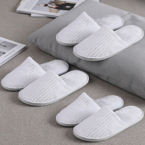ZROVA Unisex EVA Thin Sole Slippers, Anti-Slip Coral Fleece, Machine Washable, 3 Pairs for Home, Hotel, Guest Use