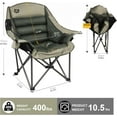 thumbnail image 3 of Oversized XL Folding Camping Chair,Heavy Duty Support 400Lbs,Large Comfy Padded Camp Chair for Adults,Lawn Arm Chair w/Cup Holder,Phone Holder,Carry Bag Perfect for Outdoor (Brown, 3 of 12