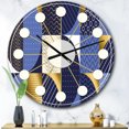 thumbnail image 2 of Designart 'Retro Luxury Waves In Gold And Blue Iv Mid-Century Modern Wall Clock, 2 of 4