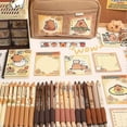 thumbnail image 5 of Cute Capybara Pencil Case, Capybara School Supplies, Wide Opening Mouth Pencil Pouch with Cute Pins Plush Stickers Pendant and Memo Pad, 5 of 5