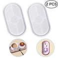 thumbnail image 4 of AFUNTA DIY Oval Silicone Coaster Mold,2 Pcs Soft Flexible Oval Crystal Silicone Molds for Casting with Resin, Concrete, Cement and Polymer Clay - Transparent White, 4 of 9