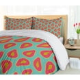 thumbnail image 5 of Ambesonne Fruits Duvet Cover Set, Tropical Papaya Slices Art, 2-Calking, Dark Coral and Seafoam, 5 of 7