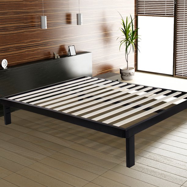 GranRest 14 Inch Tall Dura Metal Wood Slat Bed Frame Matress Foundation