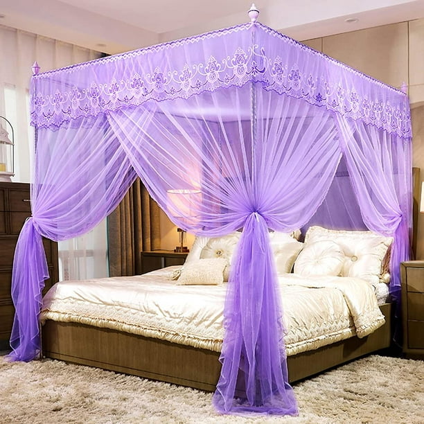 IGUOHAO 4 Corner Post Bed IGUOHAO Bed Canopy Curtains for Girls