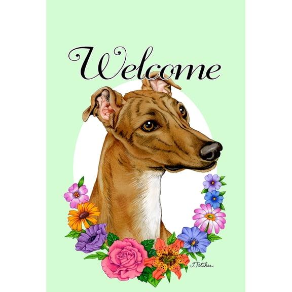 Greyhound - Best of Breed Welcome Flowers House Flags