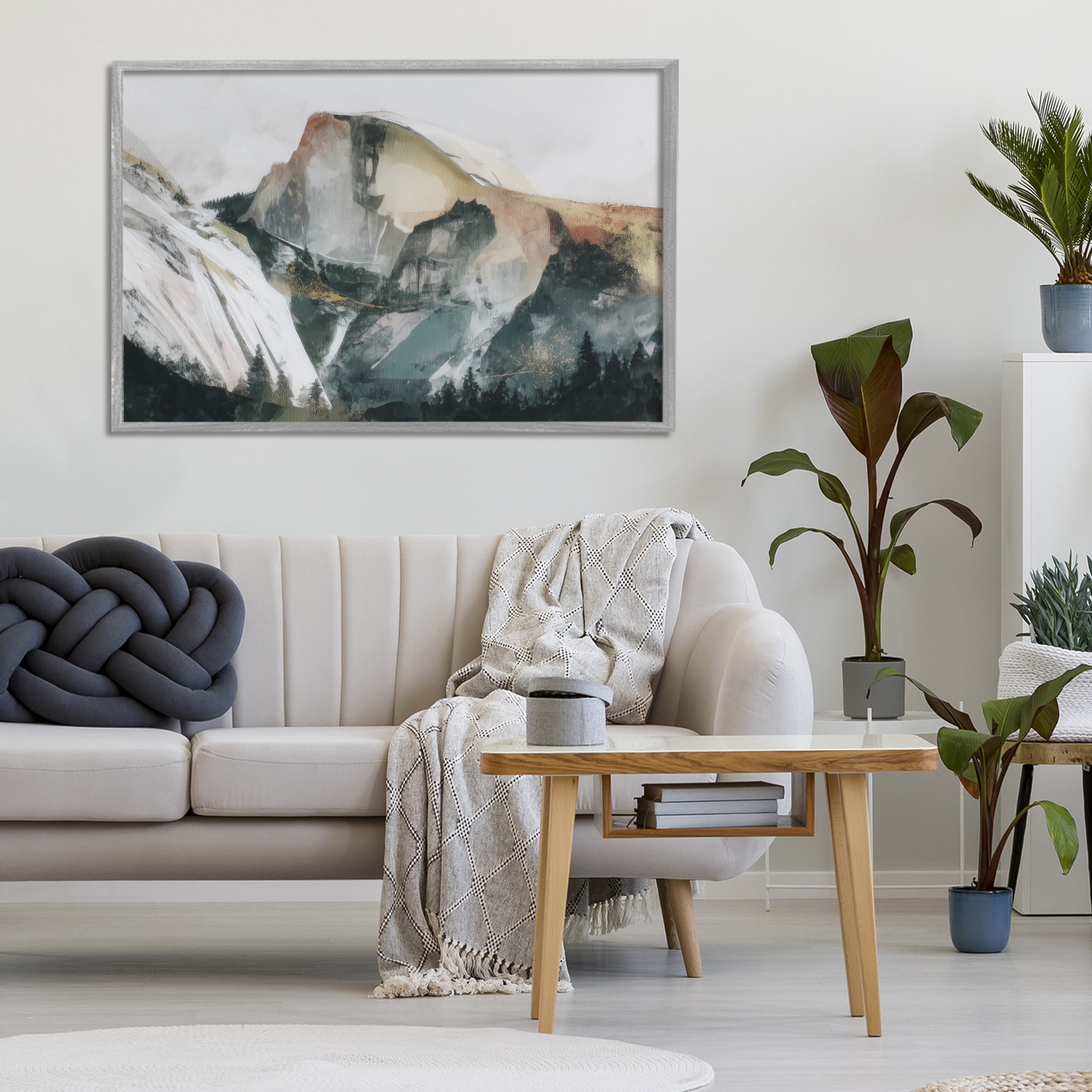 Stupell Industries Abstract Sierra Nevada Mountain Gray Framed Giclee Art, design by Chromatic Storm Studio