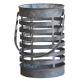 thumbnail image 1 of Benzara BM229728 Cylindrical Caged Metal Lantern with Glass Hurricane, Gray, 1 of 1