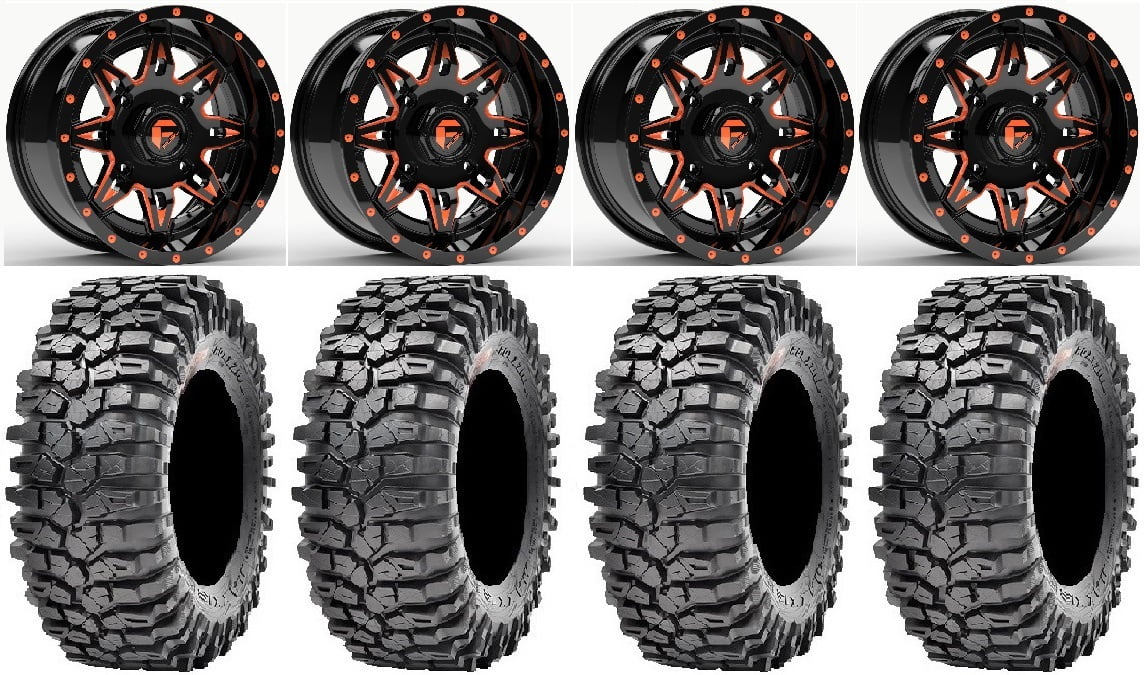Fuel Lethal Orange 14" Wheels 32" Roxxzilla Tires Polaris RZR XP 1000