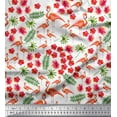 thumbnail image 1 of Soimoi Georgette Viscose Fabric Leaves,Floral & Flamingo Bird Print Fabric by The Yard 42 Inch Wide, 1 of 1