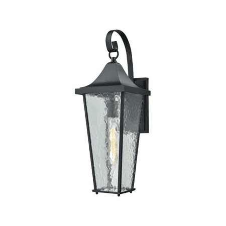 

Wall Sconces 1 Light With Matte Black Finish Hammered Glass Medium Base 21 inch 60 Watts - World of Lamp