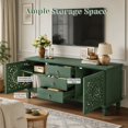 thumbnail image 6 of Atumcto Farmhouse TV Stand with Carved Doors, 3 Drawers & Adjustable Shelves, Antique Green, 6 of 10