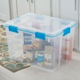 Sterilite 80qt Stackable Containers w/ Gasket Latch Lid, Clear Storage