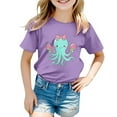 thumbnail image 1 of T-Shirts pour Filles, Manches Courtes, Col Rond, Été, 10-11 Ans, 1 of 3